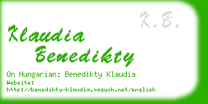 klaudia benedikty business card